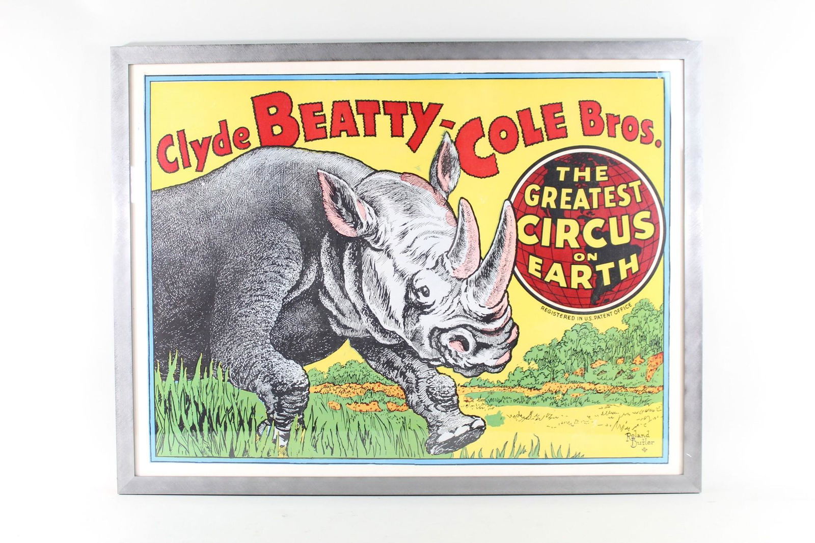 Framed Clyde Beatty-Cole Bros Circus Rhinoceros Poster (1 of 10)