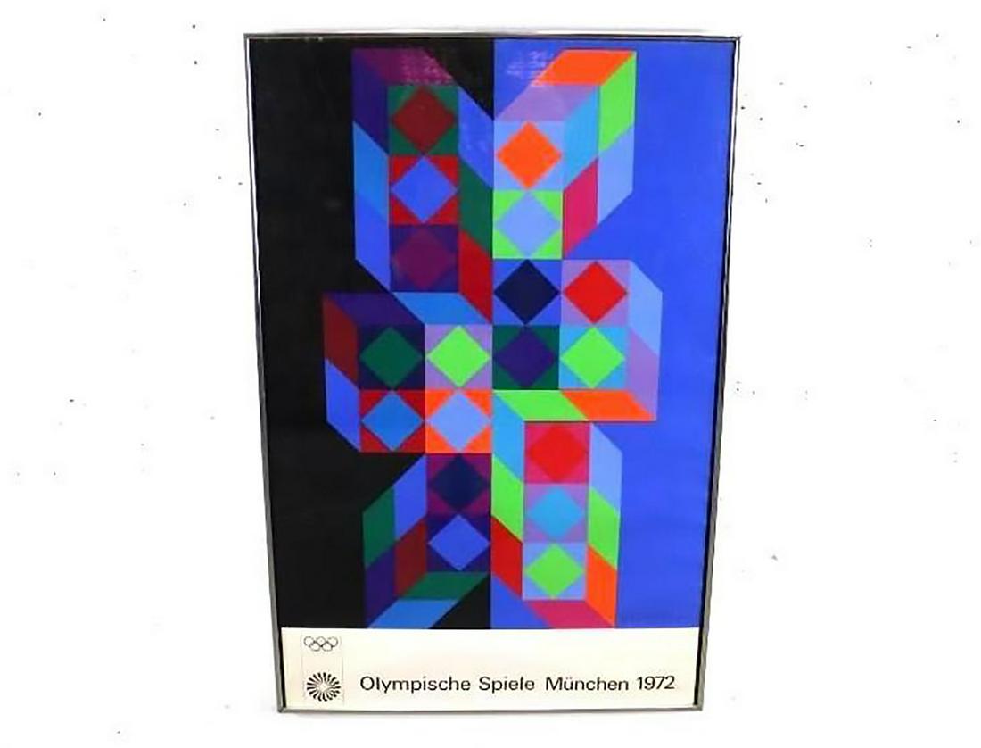 V. Vasarely 1972 Munich Olympics Op Art Poster (1 of 7)