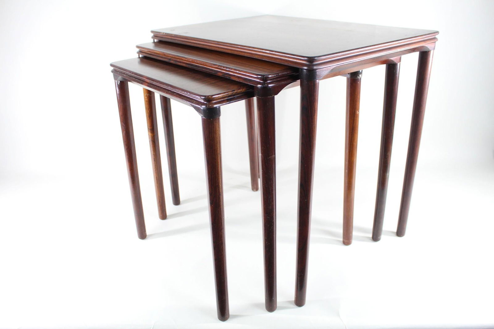 3 Danish Wood Stacking Sliding Side,End Tables, Denmark (1 of 8)