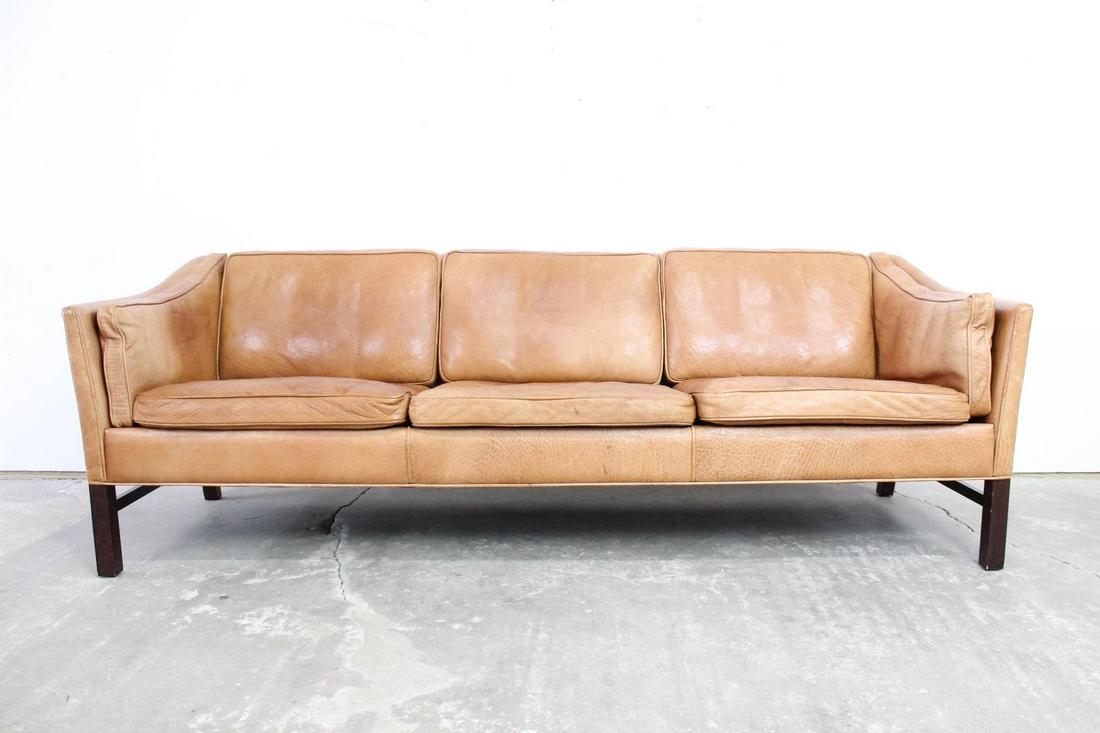 Niels Eilersen Mid Century Modern Danish Leather Sofa (1 of 9)