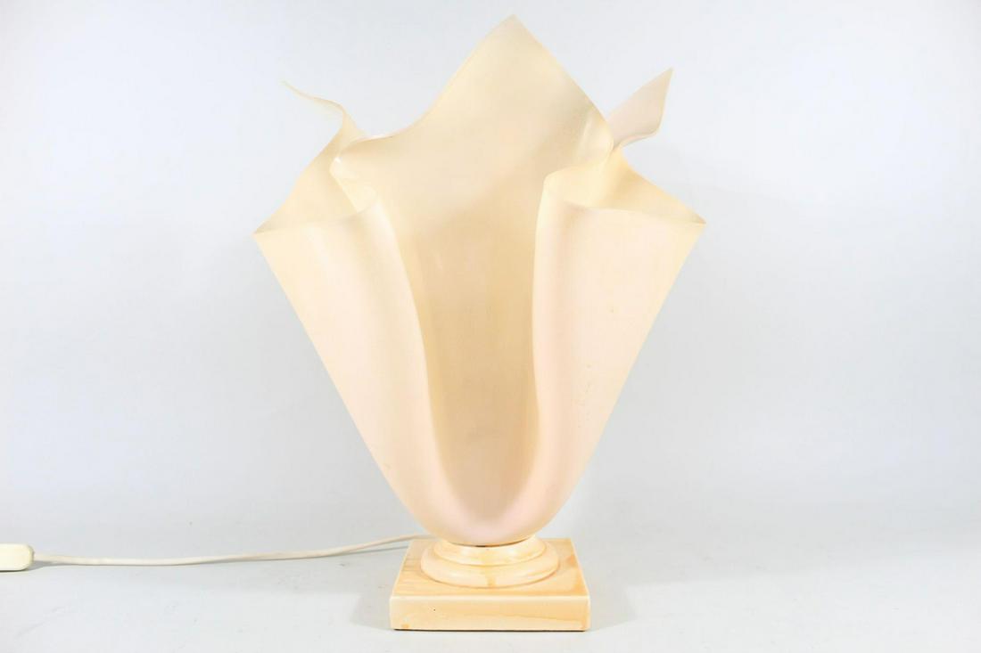 Ruffled Pink Plastic French Soleillade Table Lamp (1 of 12)