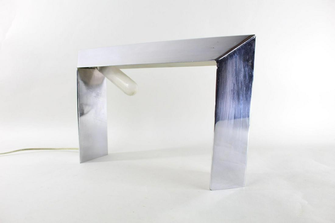Mid-Century Modern Rectangular Chrome Table, Desk Lamp (1 of 7)