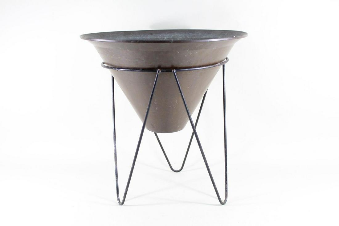 Modern Metal Cone Shaped Planter w/Stand Hairpin Legs (1 of 6)