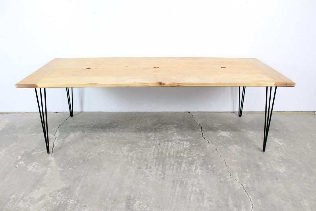 Large Modern 8 Foot Wood & Iron Conference Table/Desk (1 of 11)