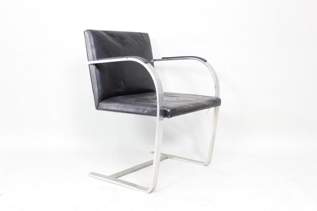 Mid-Century Modern Knoll Brno Black Leather Chair (1 of 9)