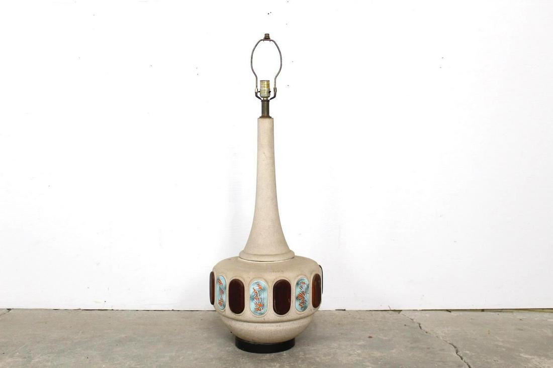Mid-Century Modern Table Lamp w/Tile & Wood Inlays (1 of 5)