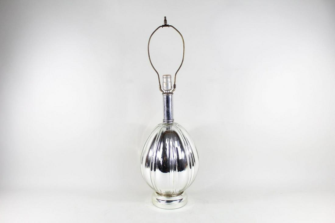 Mirror Teardrop Scalloped Mercury Glass Table Lamp Base (1 of 8)
