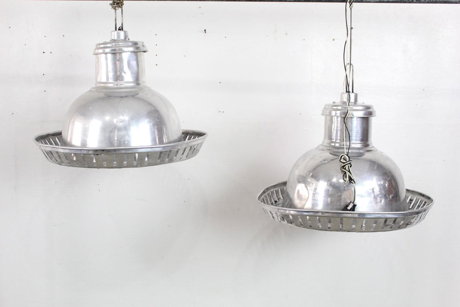 2 Industrial Metal Holophane Ceiling Pendant Lights (1 of 12)