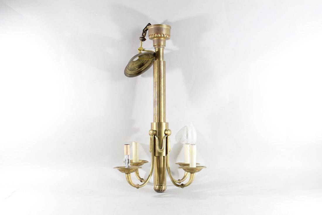 Brass Art Deco Hanging Ceiling Light Chandelier (1 of 11)