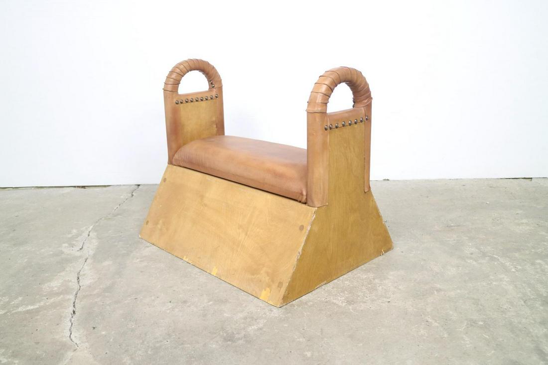 Leather Gymnastic Pommel Horse,Mid-Century Modern Bench (1 of 9)
