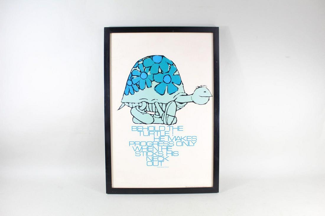 Framed Inspirational Turtle Poster Kersten Bros 60s 70s (1 of 10)