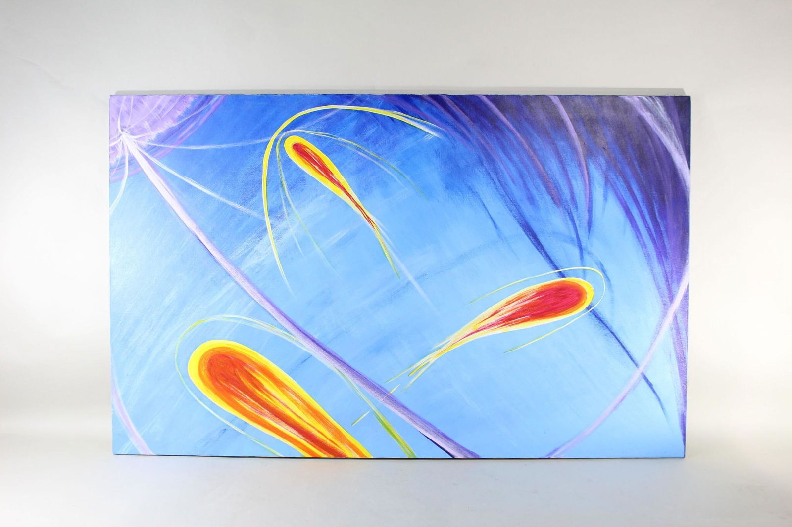 Large Colorful Abstract Comet Astronomy Space Painting (1 of 8)