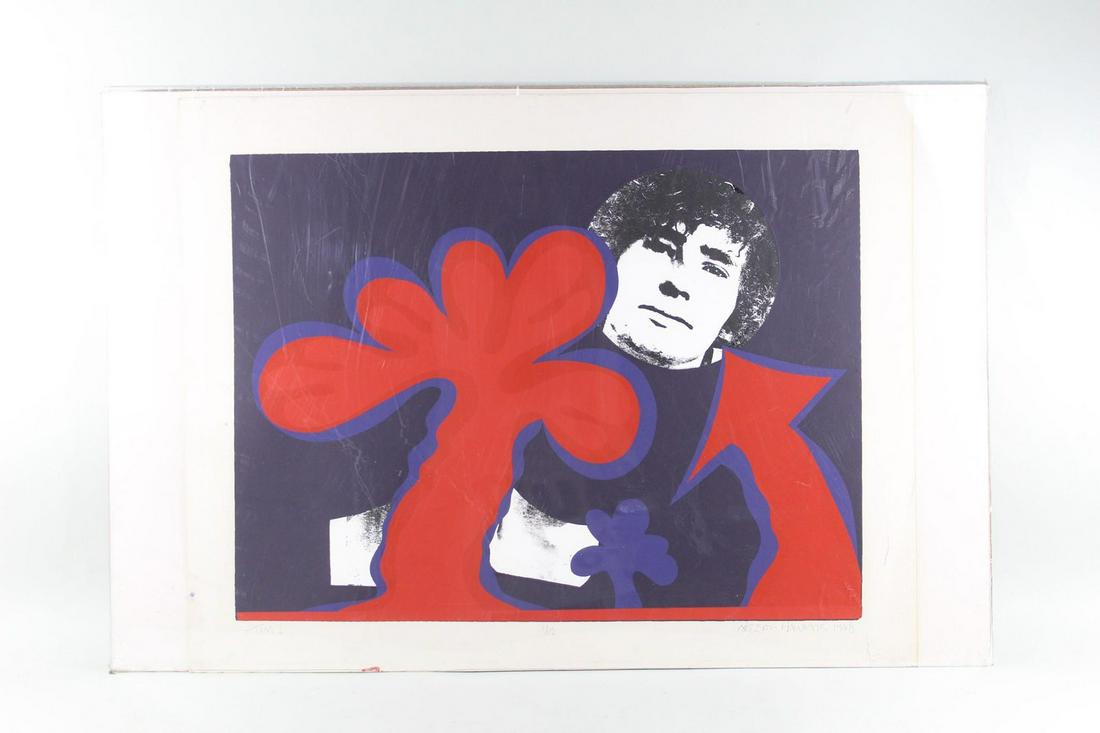 Pop Art Print Tim Buckley, Signed Nelson Hawkins 1968 (1 of 11)