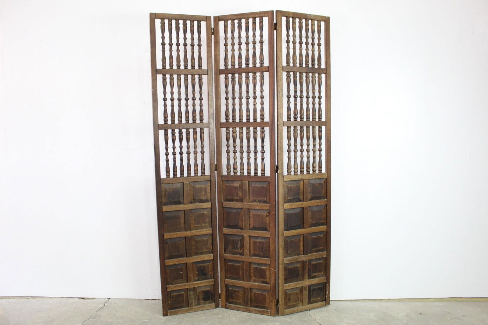 Mid-Century Modern Wood Screen Folding Room Divider (1 of 8)