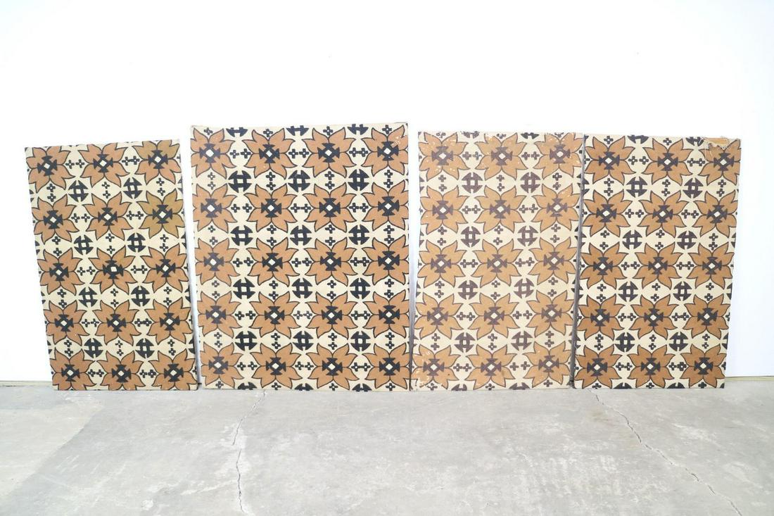 Set of 4 Embroidered Flower Pattern Canvas Panel, Piece (1 of 13)