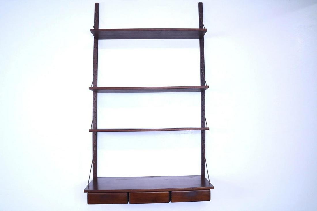 Mid-Century Modern Wood Wall Mounted Shelves w/Drawers (1 of 7)