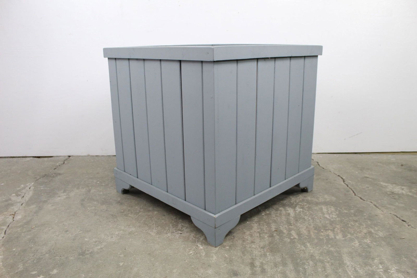 Blue Painted Wood Garden Outdoor Planter Flower Box (1 of 6)