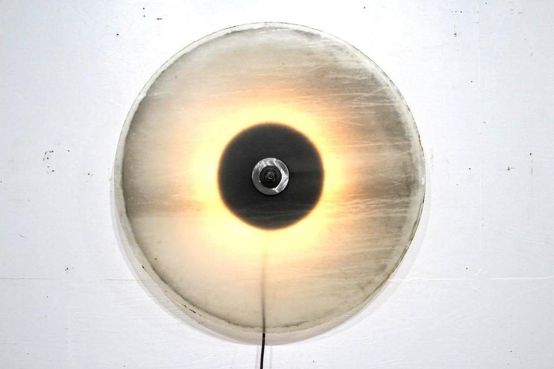 Large Round Circular Modern Glass Wall Light Fixture (1 of 8)