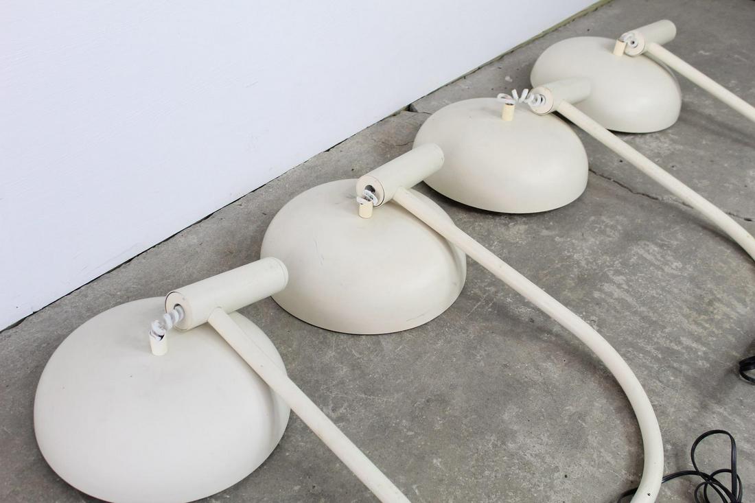 4 White Metal Mid-Century Modern Desk Lamps, Lot E (1 of 11)