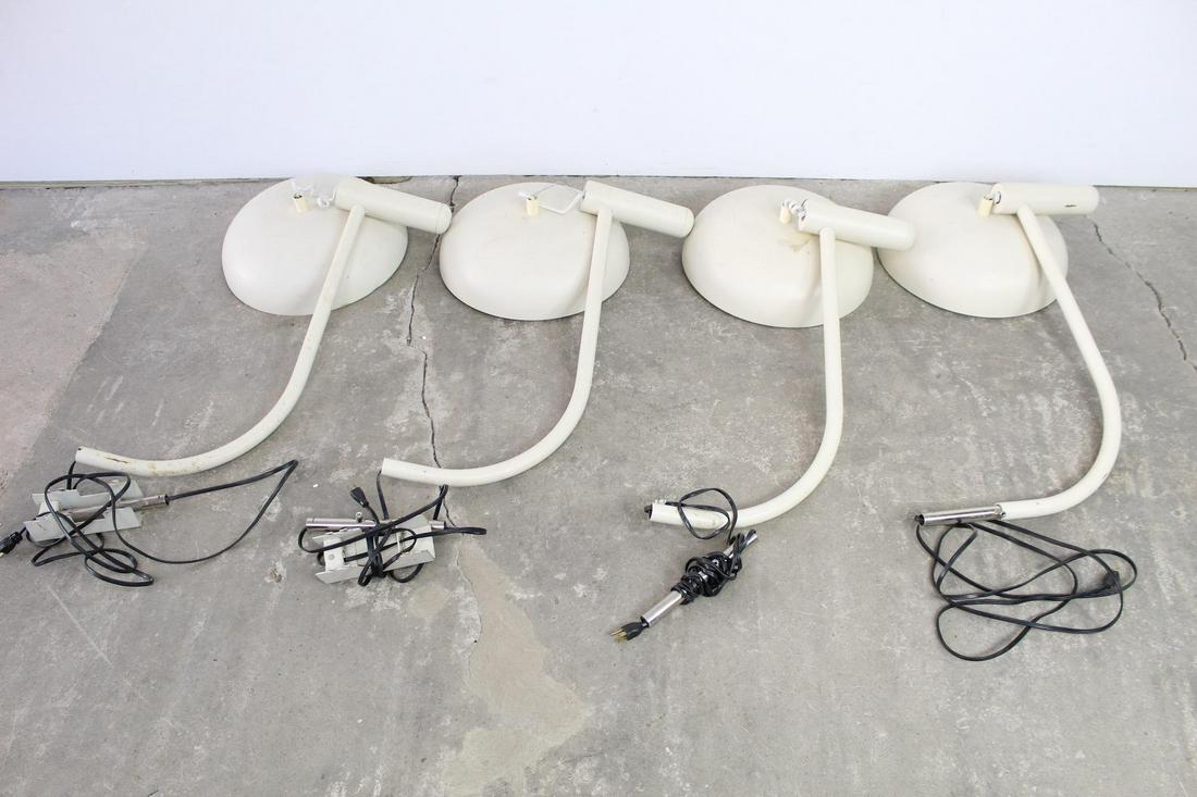 4 White Metal Mid-Century Modern Desk Lamps, Lot F (1 of 11)