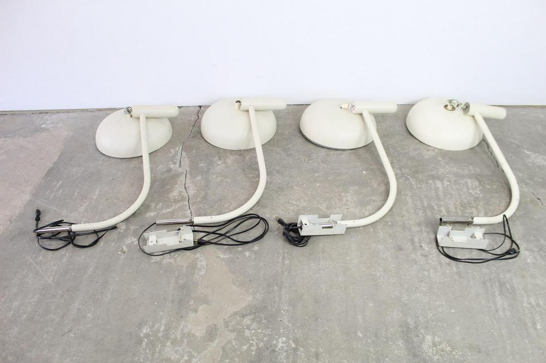 4 White Metal Mid-Century Modern Desk Lamps, Lot L (1 of 10)