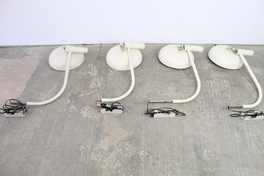 4 White Metal Mid-Century Modern Desk Lamps, Lot M (1 of 9)