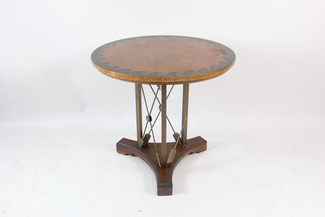 Biedermeier Style Wooden Wave & Arrow Center Side Table (1 of 14)
