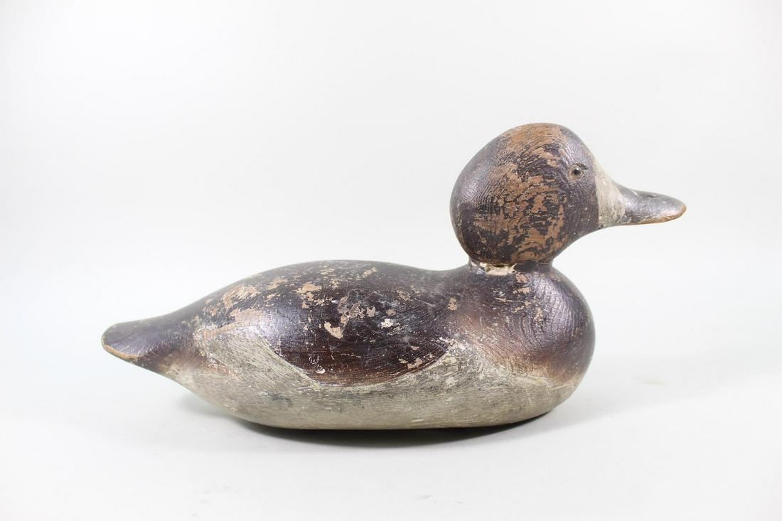 Painted Wooden Duck Decoy,Bluebill Hen Mason Factory (1 of 9)