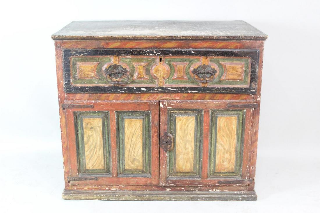 Spanish Hand Painted Paneled Wooden Cupboard Sideboard (1 of 16)