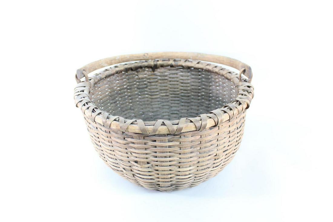 Taconic Woven Splint Basket w/Bentwood Swing Arm Handle (1 of 9)