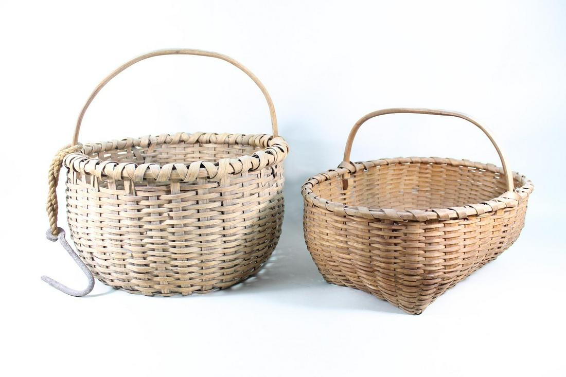2 Woven Wooden Baskets w/ Handles, Taconic & Shaker (1 of 15)