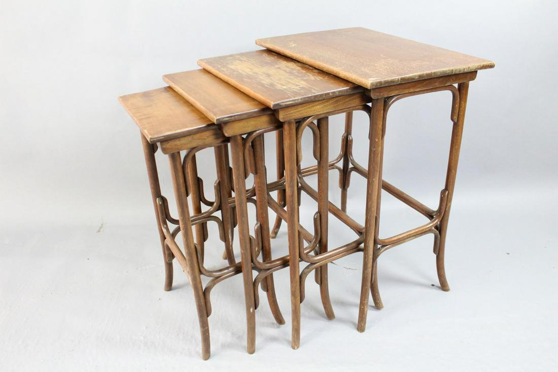 Set of 4 Thonet No 10 Style Bentwood Nesting Tables (1 of 12)