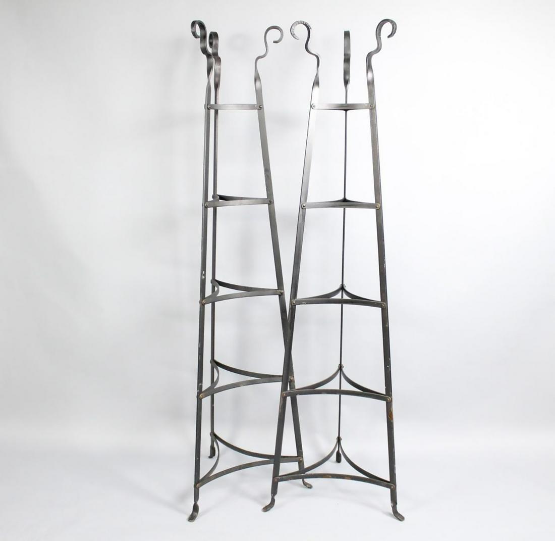 2 Contemporary Industrial Wrought Iron Pot Rack Stands (1 of 9)
