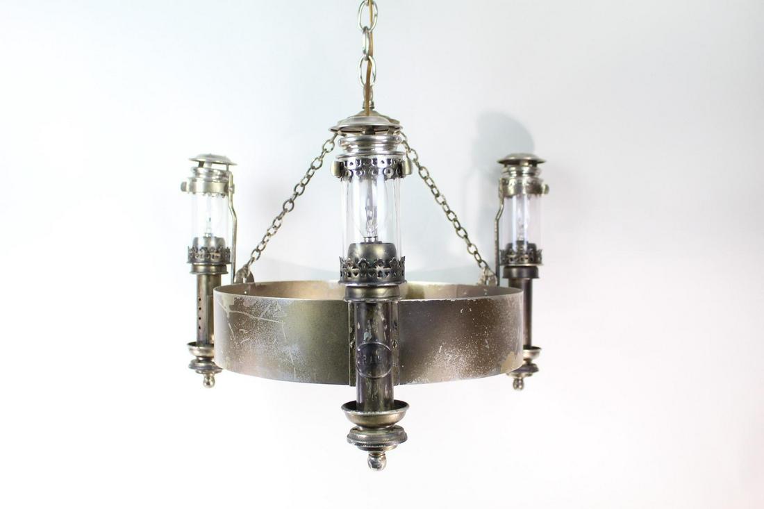 Antique French Brass Train PLM Electrified Oil Light (1 of 15)