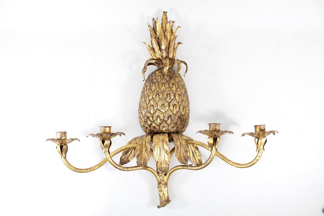 Italian Maison Charles Regency Pineapple Golden Sconce (1 of 13)
