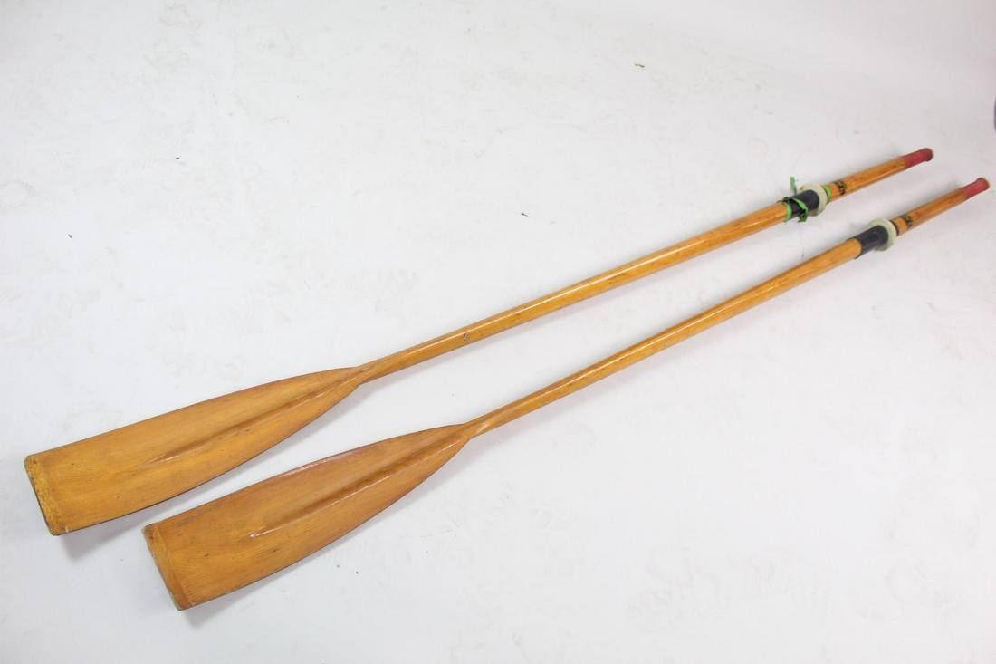 Pair of Wooden Sculling Oars, F. Collar, Oxford England (1 of 10)