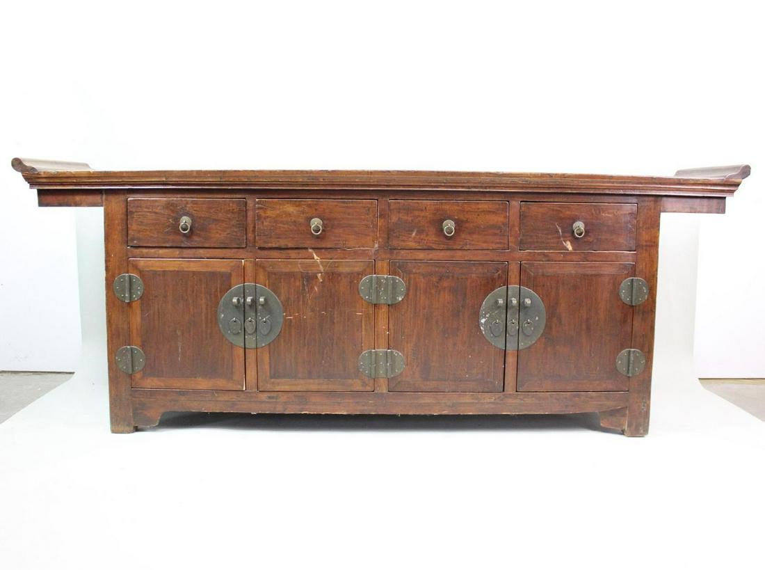 Large Wooden Asian Ming Style Credenza Buffet Sideboard (1 of 19)