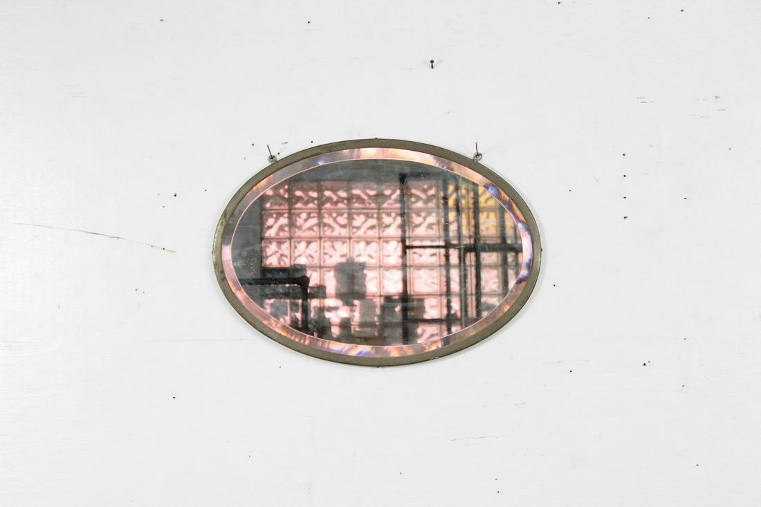 Antique Brasscrafters Oval Beveled Wall Mirror 1910 (1 of 11)