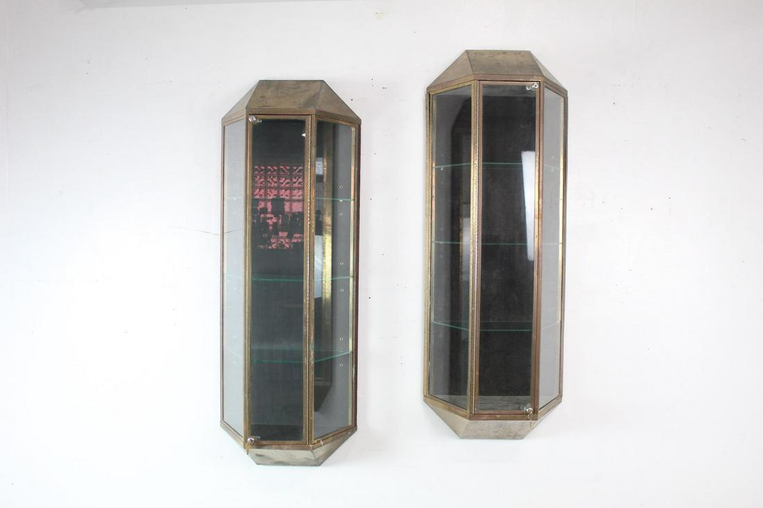 Pair of Worlds Fair 1964 Wall Mount Brass Display Cases (1 of 14)