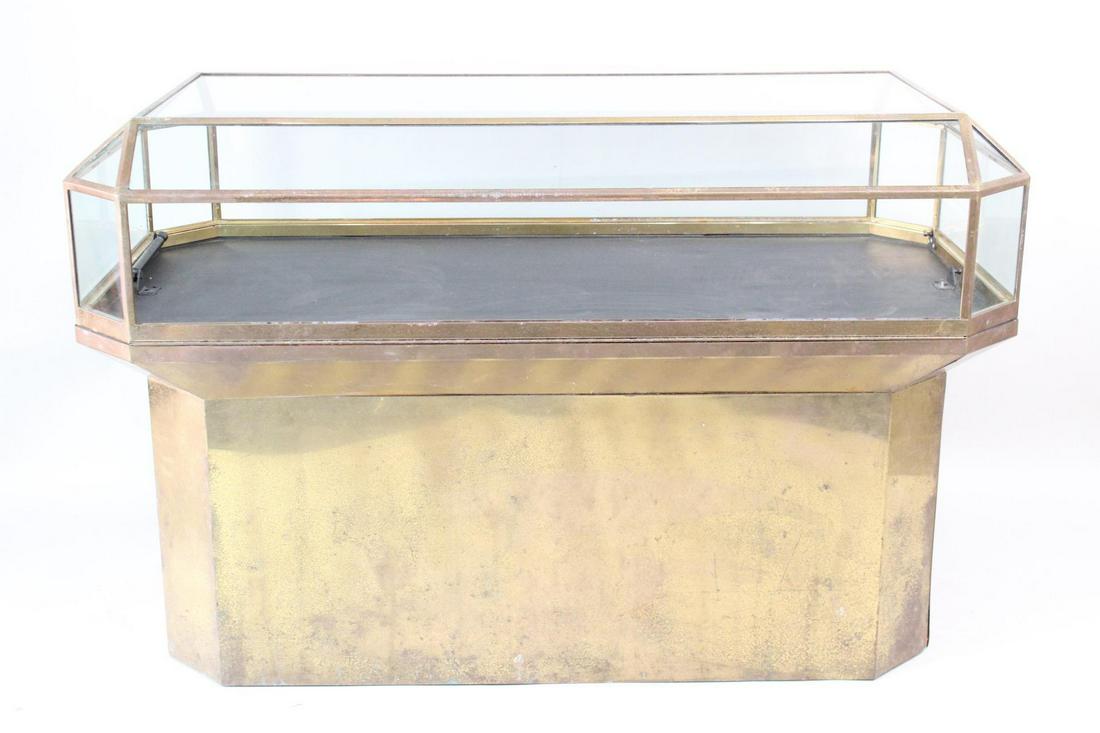 Large World's Fair Brass & Glass Geometric Display Case (1 of 20)