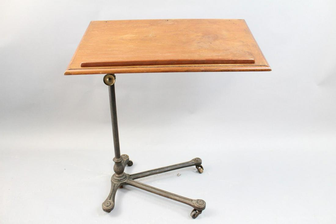 Antique Industrial Cast Iron Tilt Top Drafting Table (1 of 15)