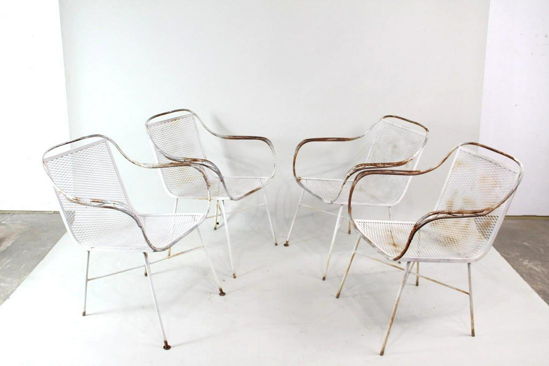 4 Mid-Century Modern Salterini Style Iron Patio Chairs (1 of 12)