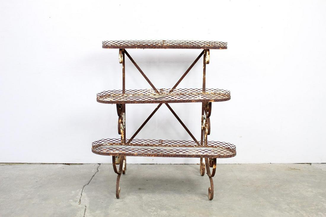 3 Tier Wrought Iron Zinc Industrial Plant Stand (1 of 16)