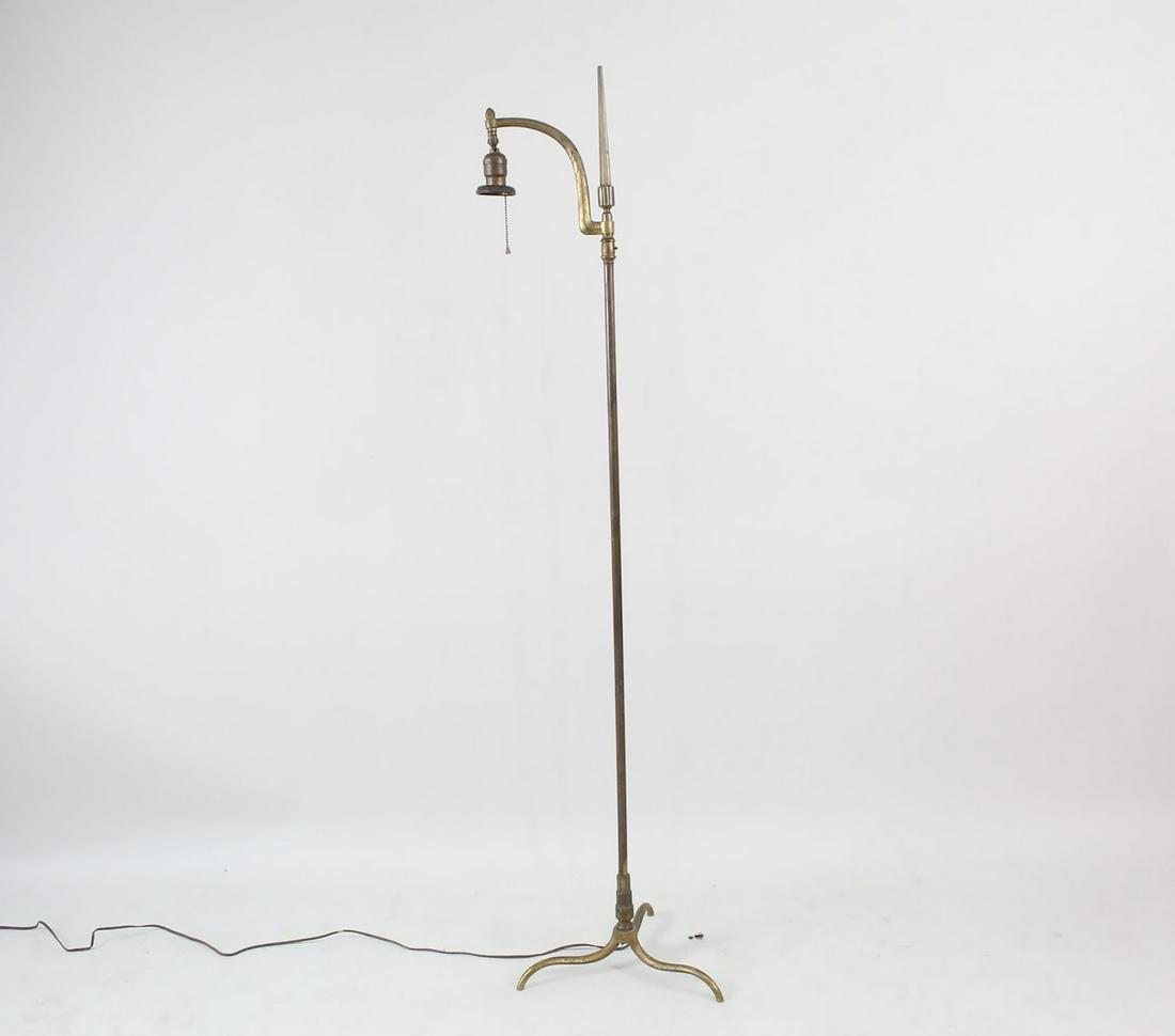 Art Deco Brass Floor Lamp w/Architectural Details (1 of 11)