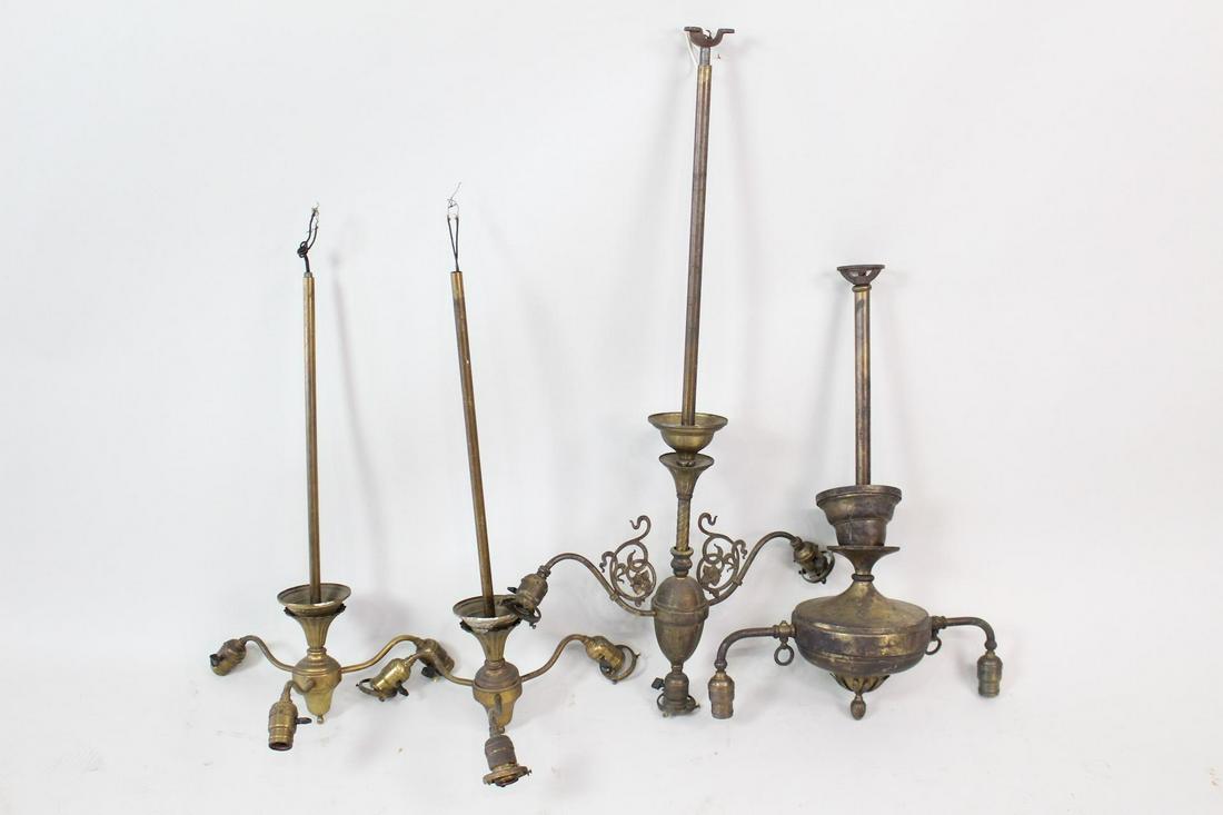 4 Ornate P&S Bryant Brass Ceiling Mount Light Fixtures (1 of 17)