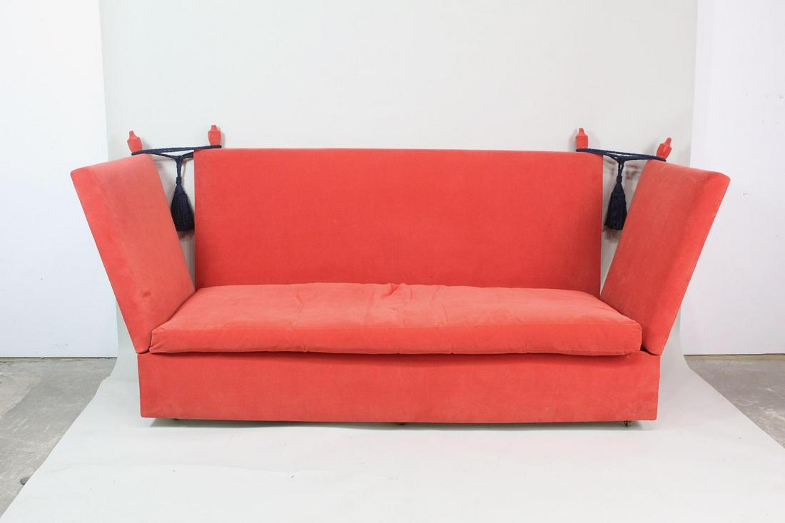 Large Red Flared Arm Drop End Knole Style Couch (2/2) (1 of 6)