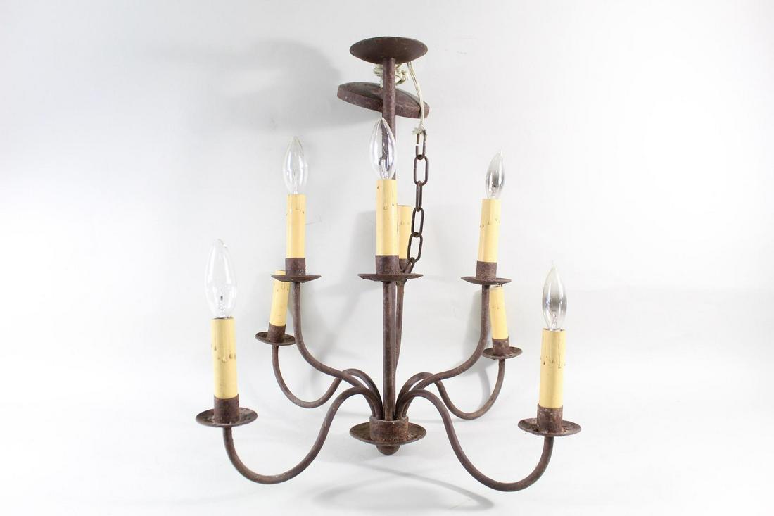 Antique Primitive Country Farmhouse Metal Chandelier (1 of 10)