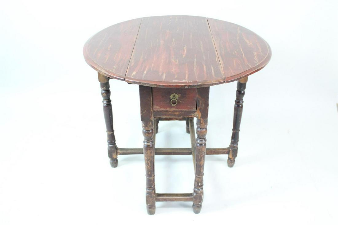 Turned Wooden Drop Leaf Gate Leg Pembroke Side Table (1 of 12)