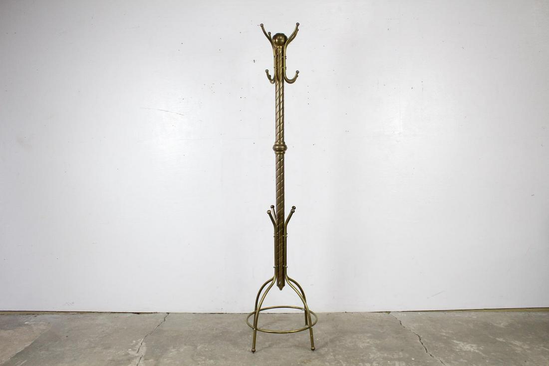 Victorian Twisted Brass Standing Coat & Umbrella Rack (1 of 9)