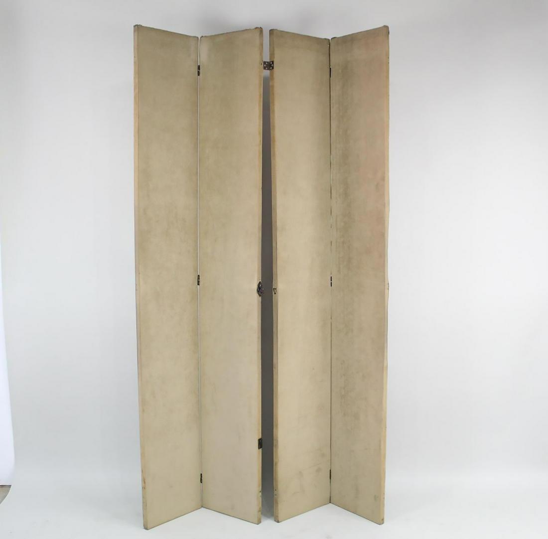 Modern Beige Velvet Four Panel Room Divider Screen (1 of 11)